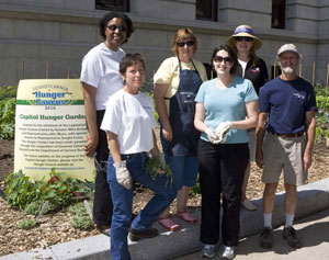 Volunteers at the Hunger Garden